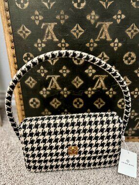 Anine Bing Houndstooth Black Cream/White Check "Nico" Bag Purse, NEW